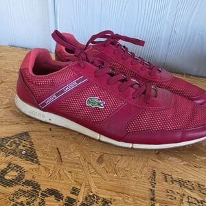 Lacoste Men's Red Lace-Up Sneakers